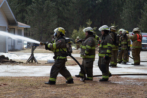 Fire training using fire hose