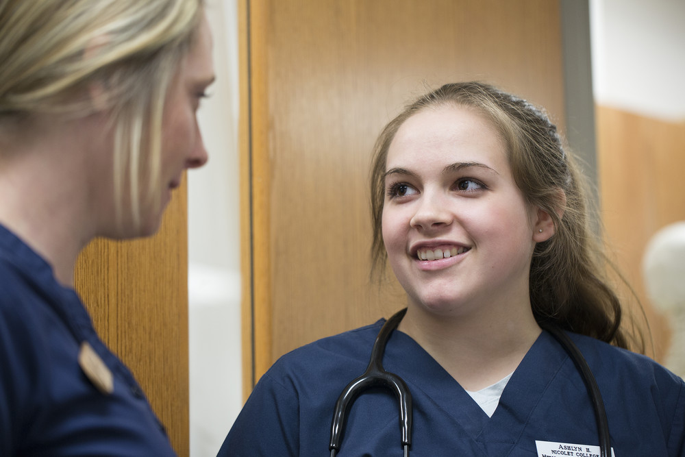 health student with instructor