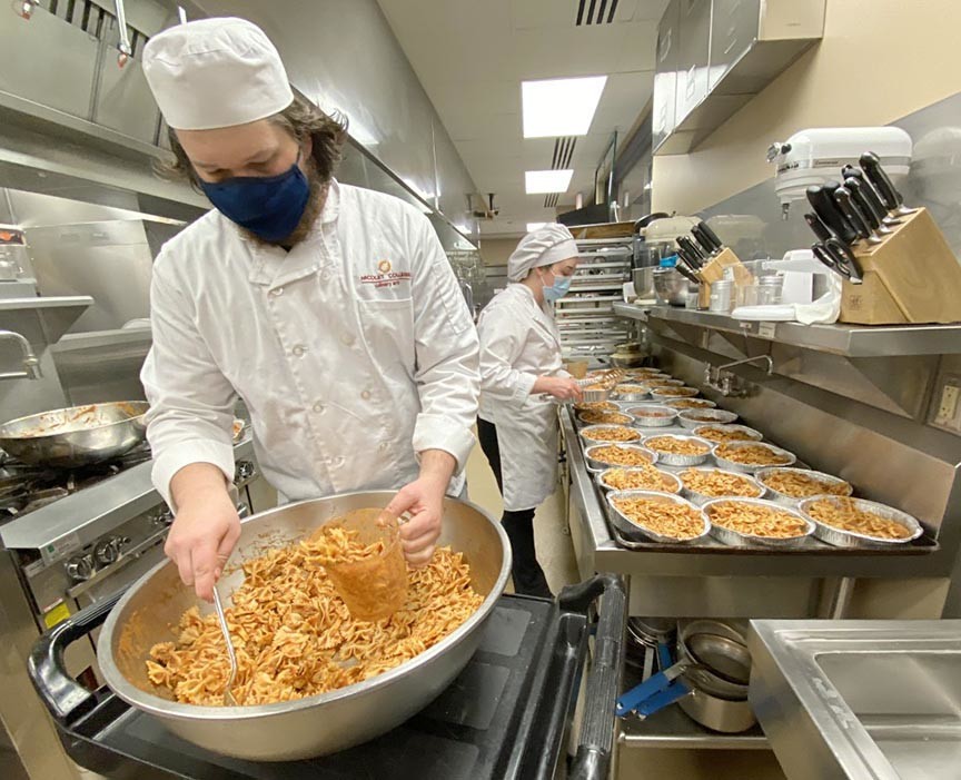 culinary students preparing meals